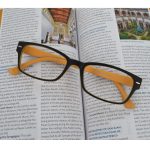 A photo of eyeglasses